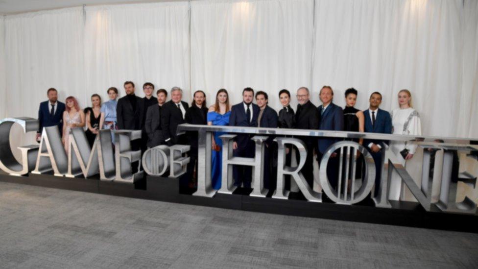 The Game of Thrones cast at the season finale premiere in Belfast in 2019