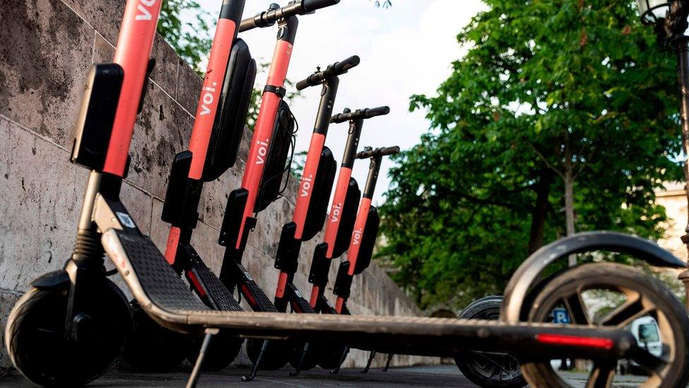 Electric scooters in Paris