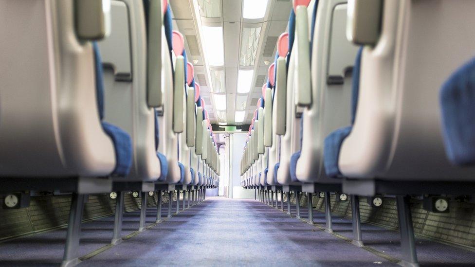 an empty train carriage