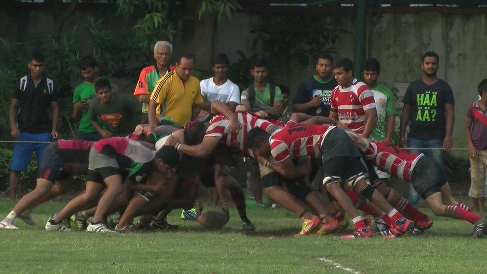 An amateur rugby union match in Kolkata