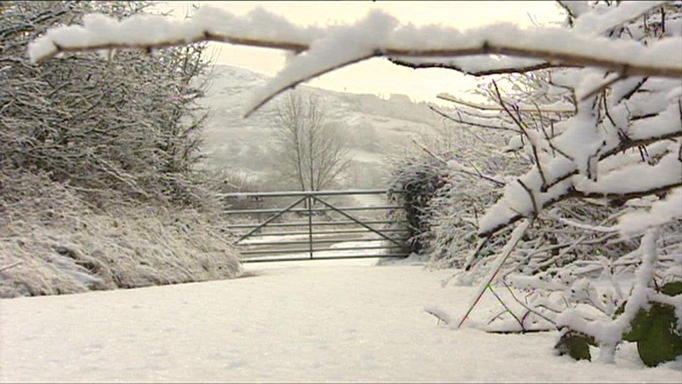 Snowy scene in Conwy in 2009