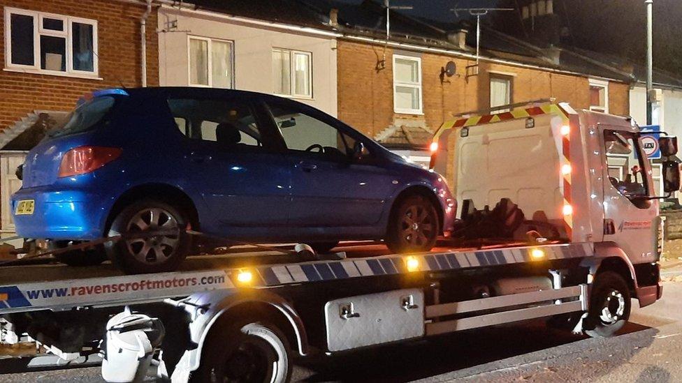 Car taken away after pig death