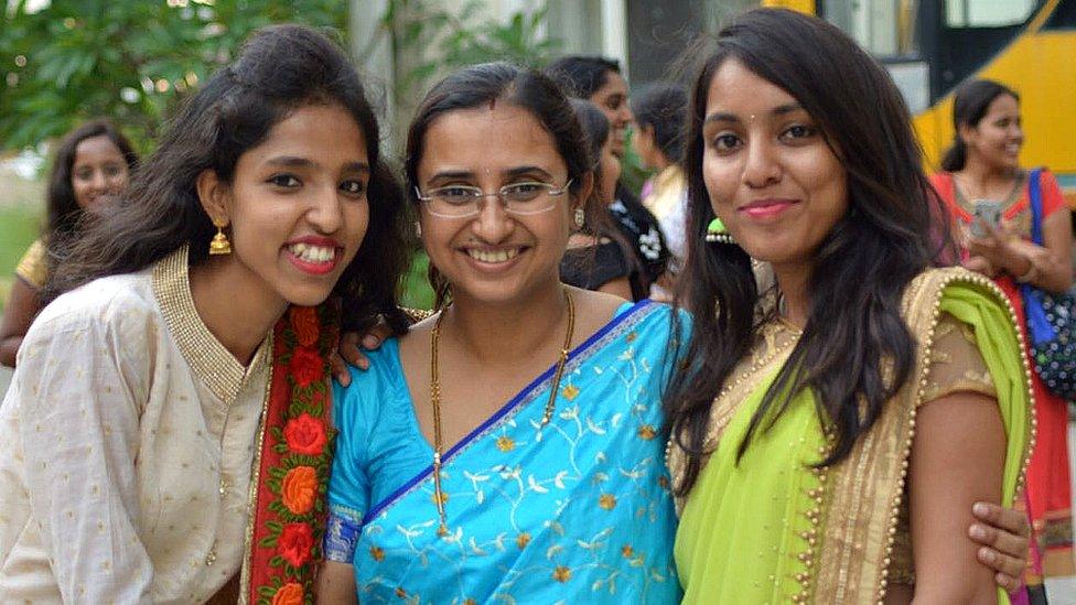 Tanusree Chaudhuri (centre) with two of her remote-working research colleagues