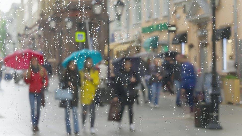 Rain outside a window