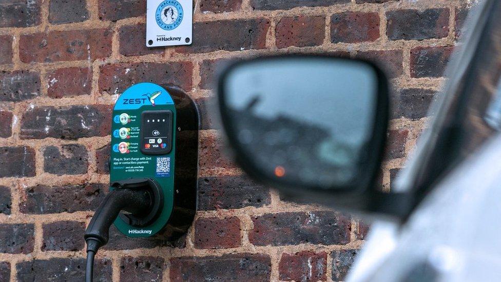 EV charger on wall