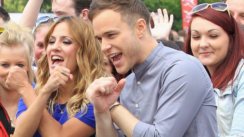 Olly and Caroline at an audition for The X Factor