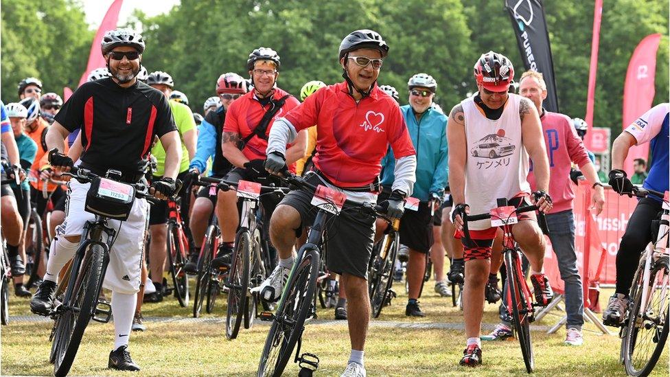 Sadiq Khan taking part in the London to Brighton ride