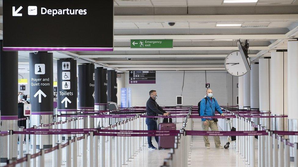 Passengers in Edinburgh airport