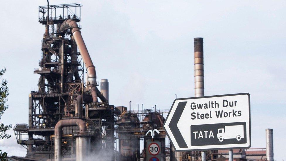 General view of the Tata Steel facility in Port Talbot