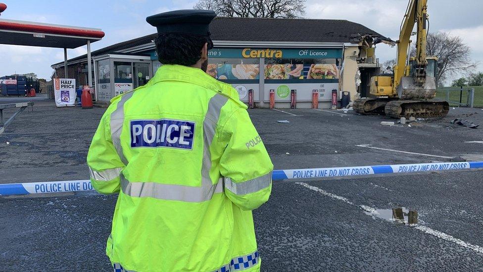 Police at ATM theft in Dungiven