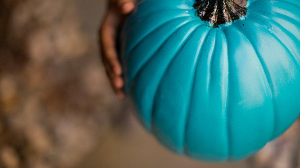 A teal pumpkin