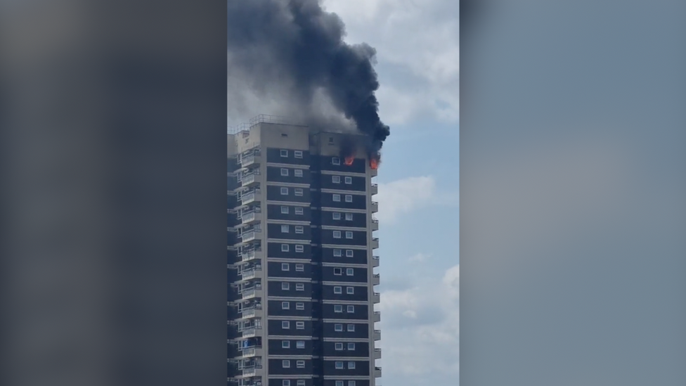 The burning tower block