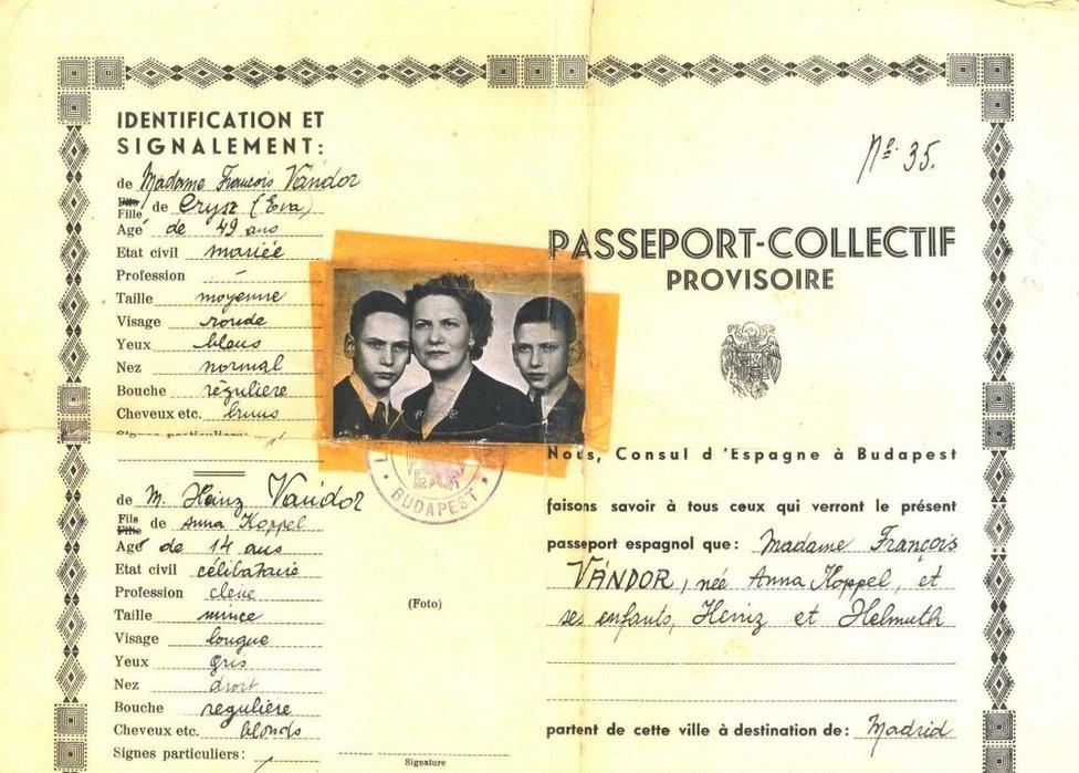 Joint passport for Vándor family