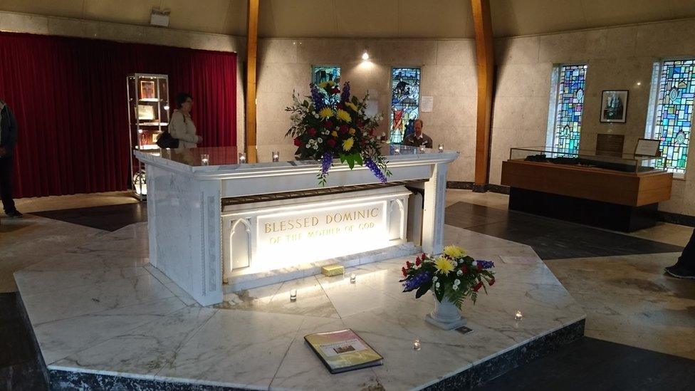 The shrine where Elizabeth Prout is buried in St Helens