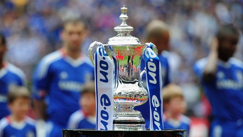 Ribbons on the FA cup