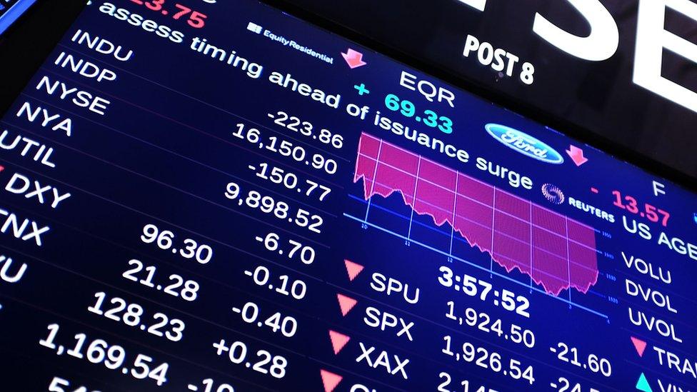 Data screen at the New York Stock Exchange