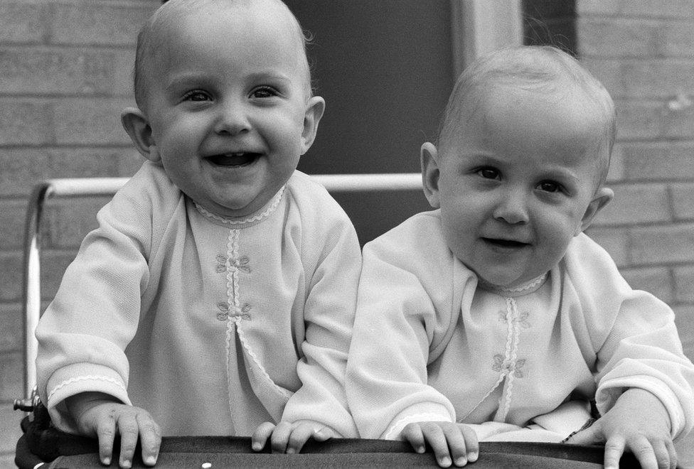 Anna (right) and Barbara Rozycki at home in Coventry in May 1971