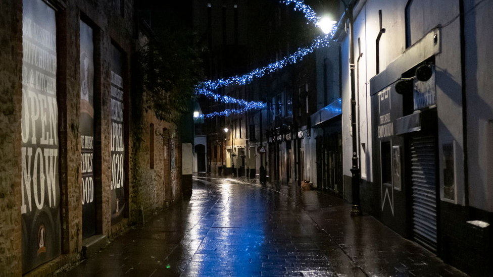 Empty street in Cardiff