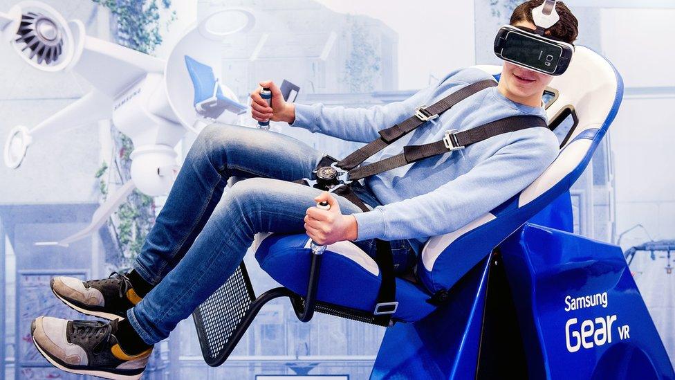 man wearing Hear VR headset