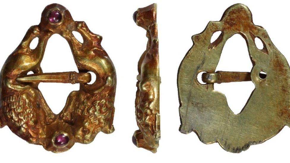 The Medieval silver gilt brooch