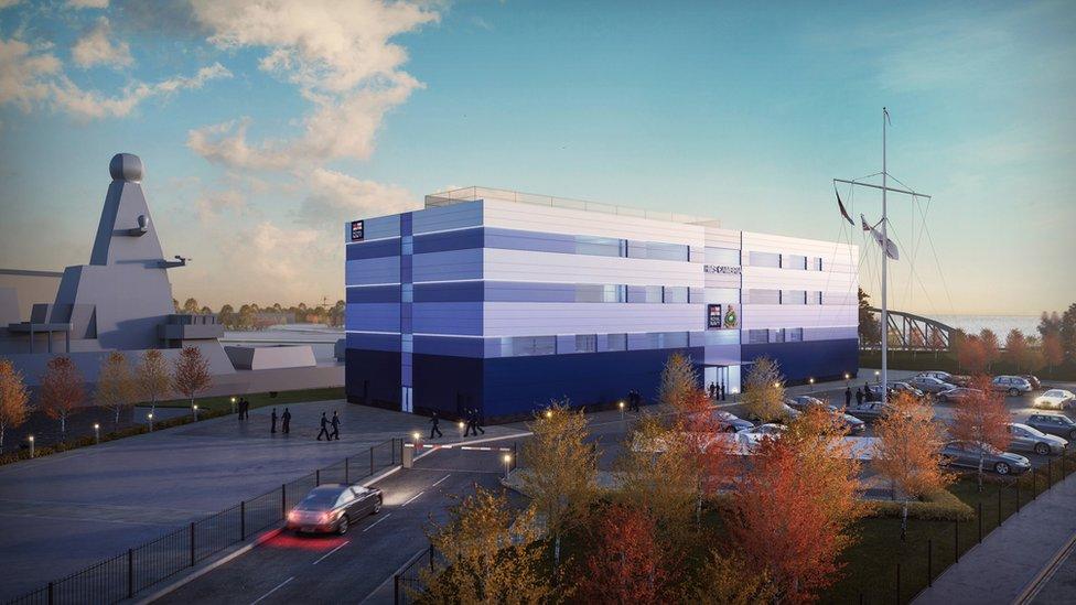 An artist's impression of the new Royal Navy training facility