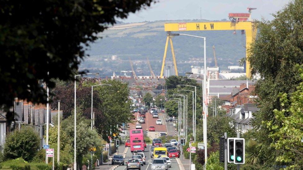 One of the cranes looming above the city