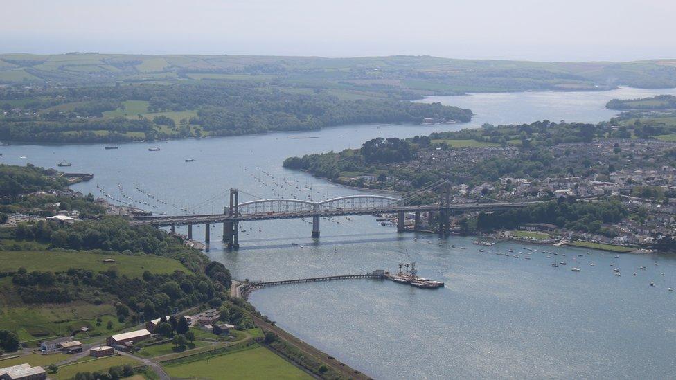 Tamar Bridge from above