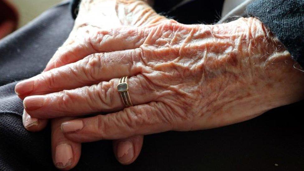 Elderly woman's hands