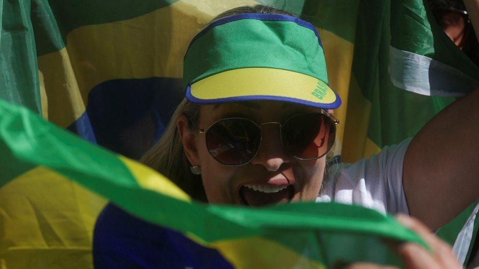 Fan of Bolsonaro at a rally