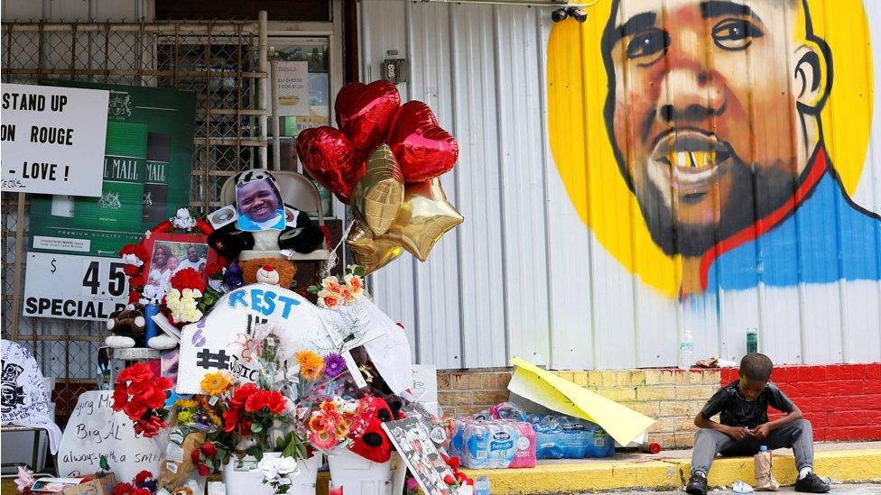 Makeshift memorial in Baton Rouge