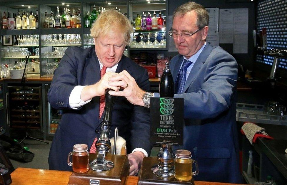 Boris Johnson and Paul Howell at Sedgefield Cricket Club