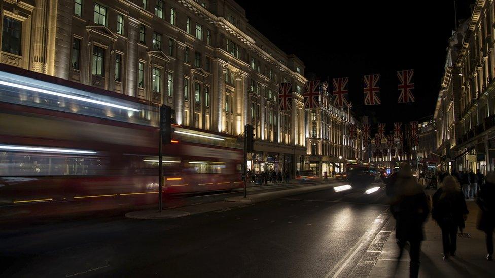 London's West End at night