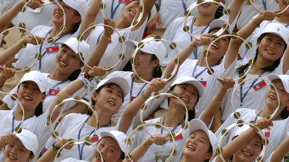 North Korean cheerleaders