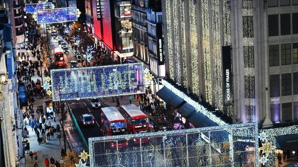 Shoppers on Oxford Street in London