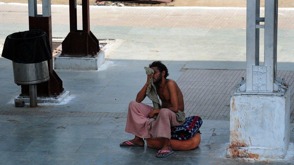 Man at a railway station