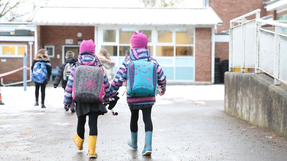 Children heading into school