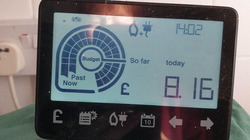 Smart meter showing £8.16