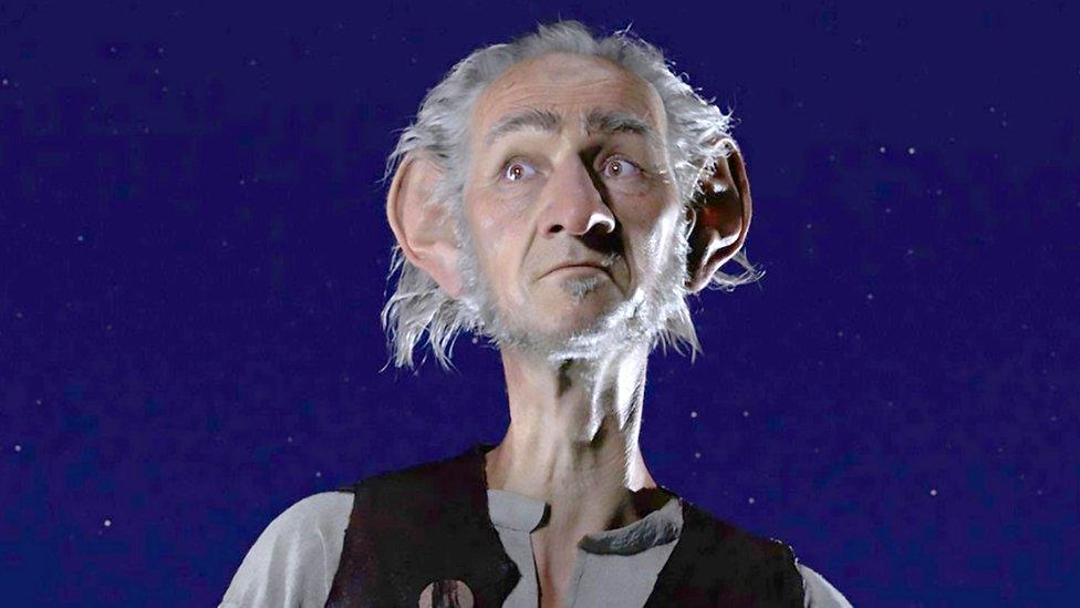 Actor Mark Rylance in Steven Spielberg's film version of Roald Dahl's BFG