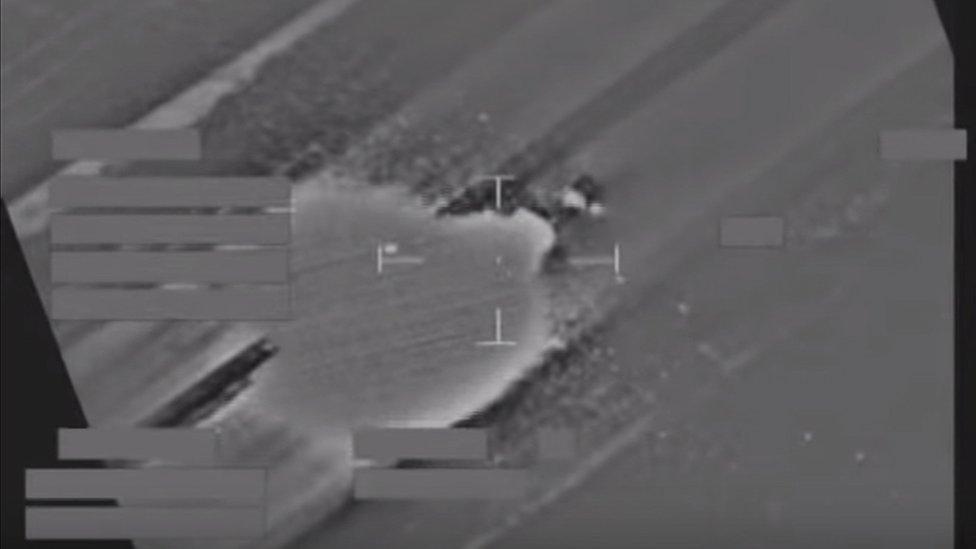 RAF Tornado strike on an IS vehicle west of Mosul Iraq, on 13 April 2016