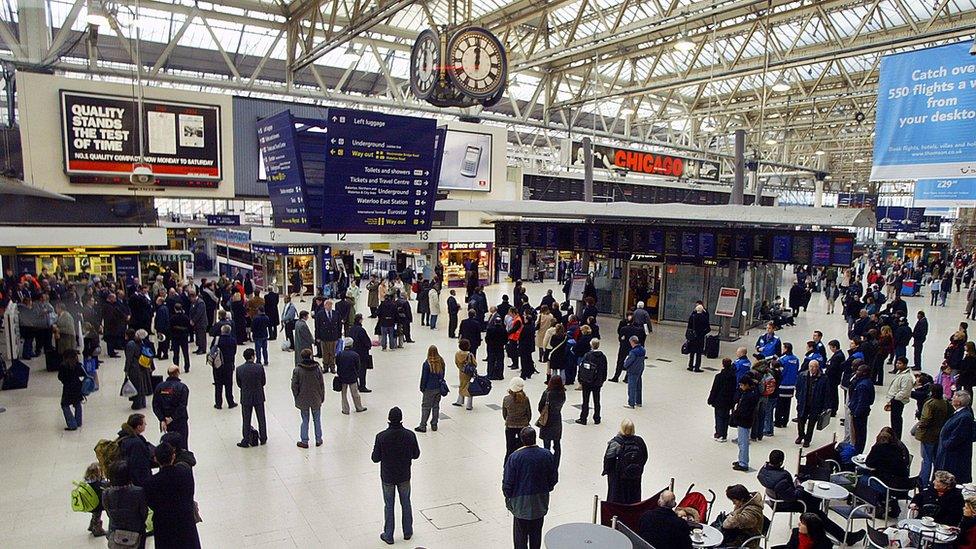 People at Waterloo station