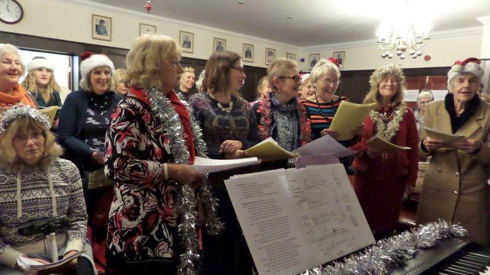 Christmas singing with a Sing Your Heart Out group