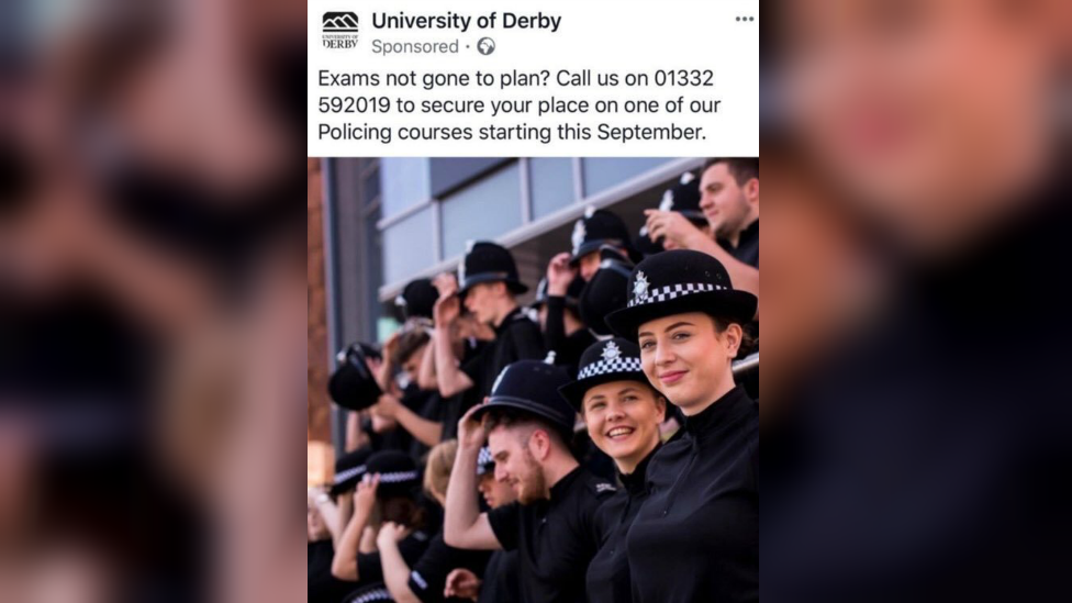 University of Derby Facebook post