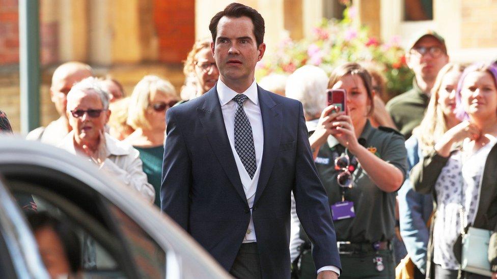 Comedian Jimmy Carr arriving at York Minster for the wedding of singer Ellie Goulding to Caspar Jopling.