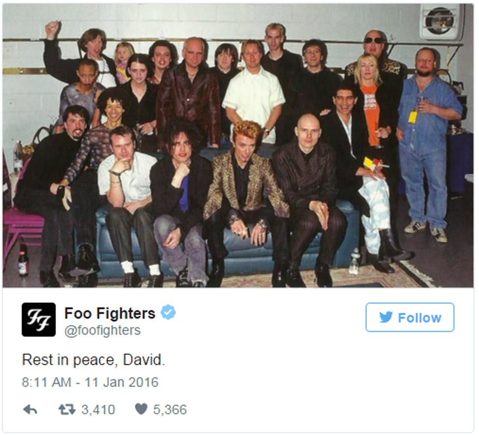 Foo Fighters tweet: Rest in peace, David.