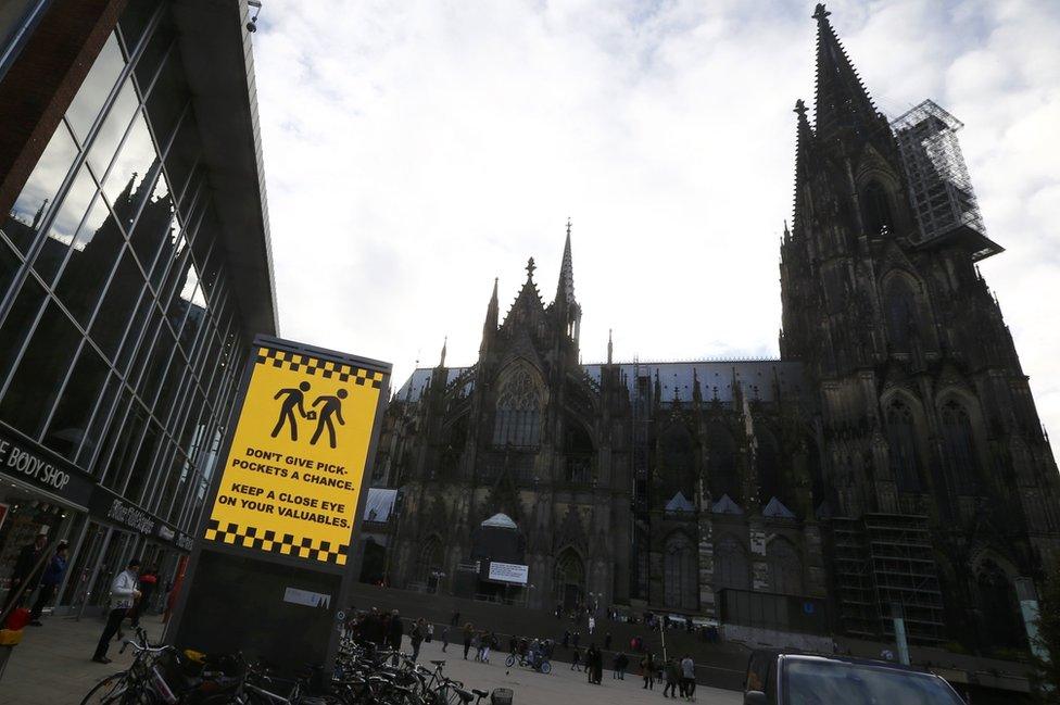 Cologne central station sign