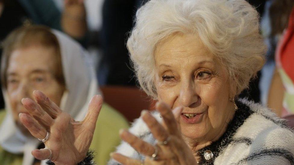 Estela de Carlotto, head of the humans rights organization Abuelas de Plaza de Mayo, Wednesday, Nov. 18, 2015.