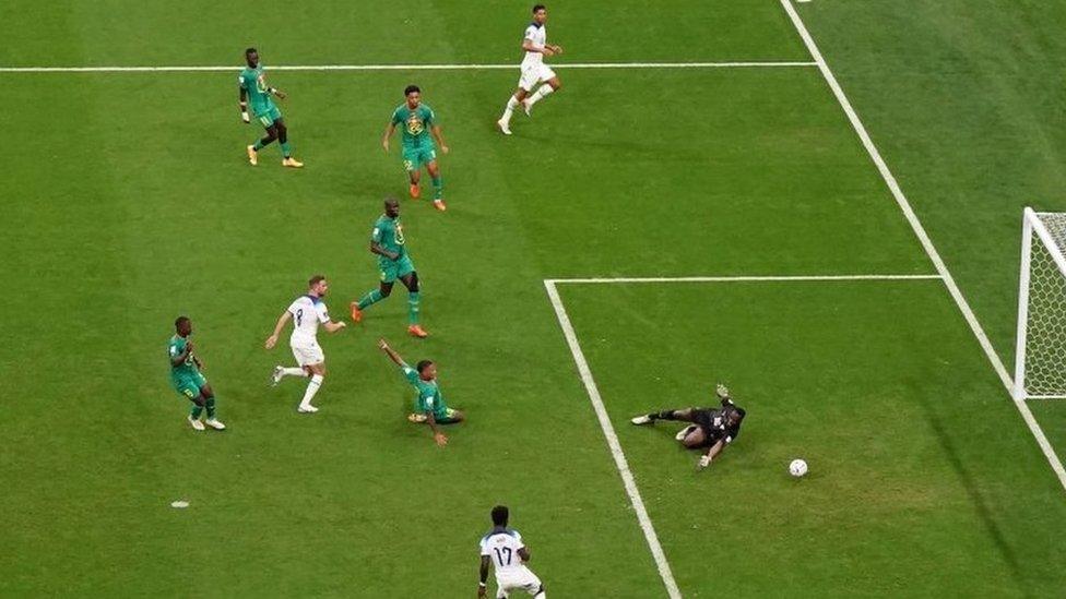 Henderson scoring England's first goal