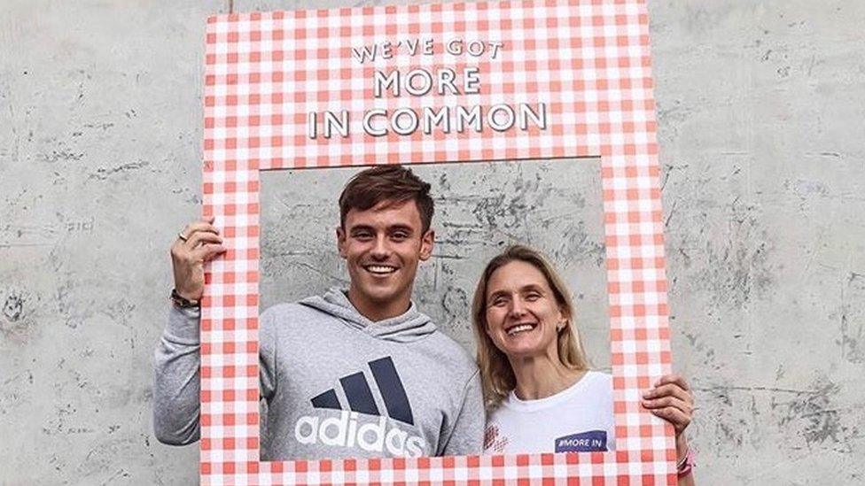 Tom Daley and Kim Leadbeater pictured before the coronavirus social distancing rules came into force