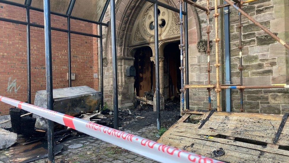 Damage to Belfast Multi-Cultural Association building