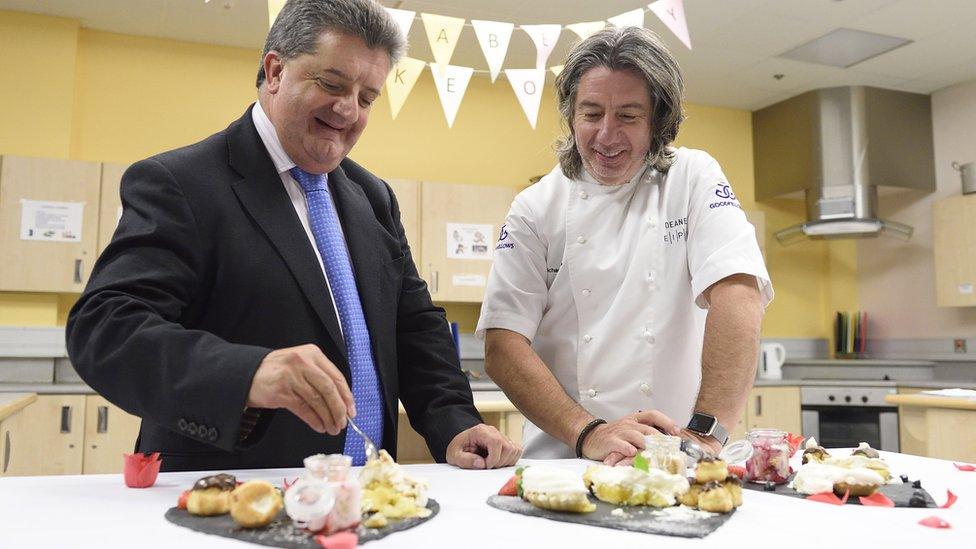 Director General of NI Prison Service Ronnie Armour joins Michael Deane at the judging table